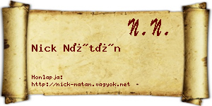 Nick Nátán névjegykártya